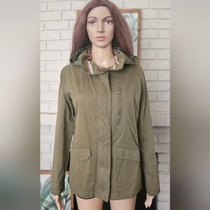 Roxy Olive Green Utility Jacket Long Line